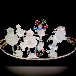 Skating Acrylic Snowmen Ornaments